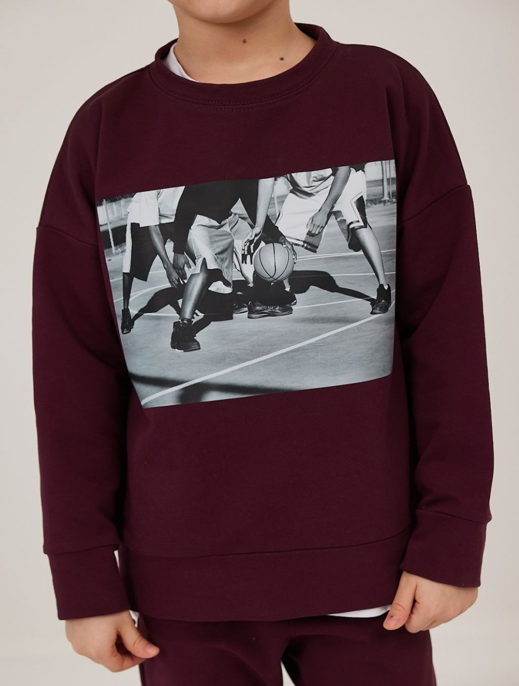 burgundy sweatshirt image 1